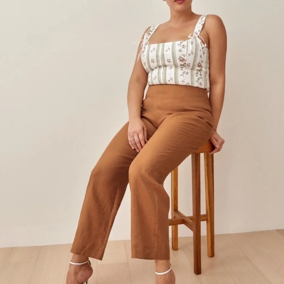 Reformation Justin Linen Pant NWT - Picture 1 of 13